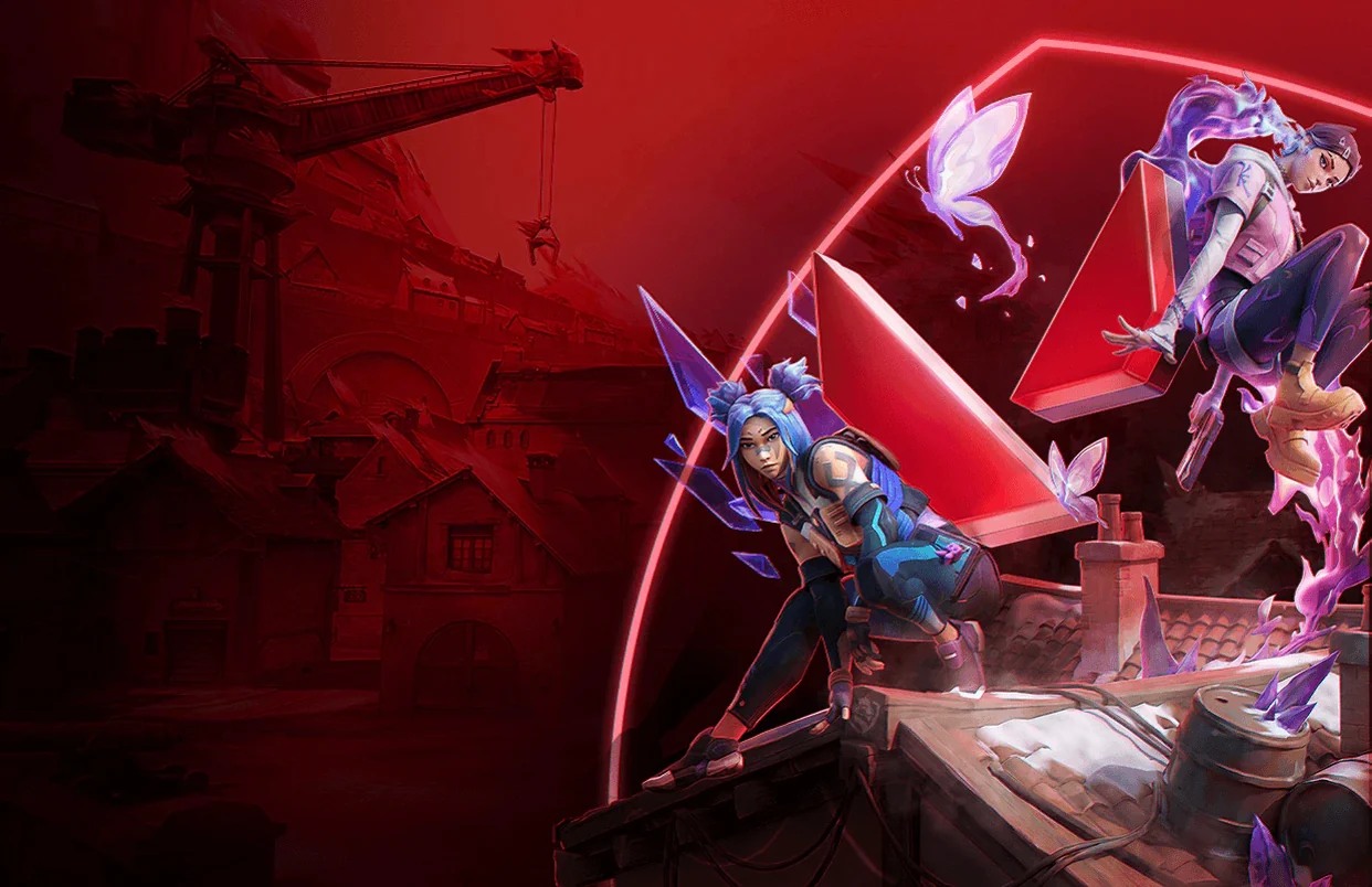 Arte de Esports Valorant com duas personagens